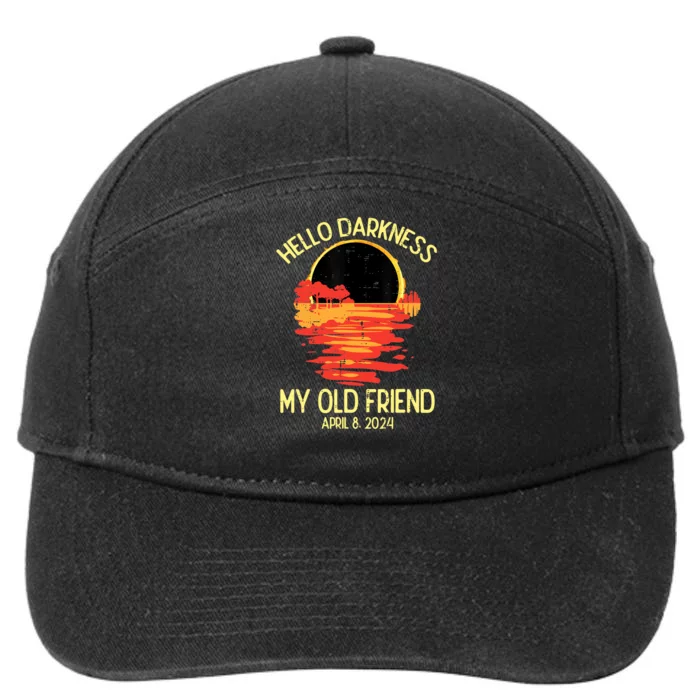 Solar Eclipse Hello Darkness Old Friend 2024 7-Panel Snapback Hat