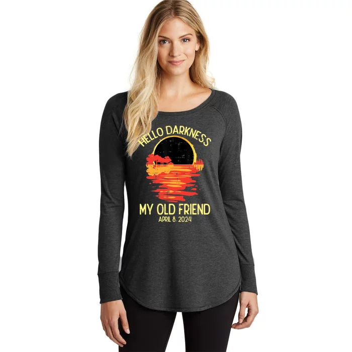 Solar Eclipse Hello Darkness Old Friend 2024 Women's Perfect Tri Tunic Long Sleeve Shirt