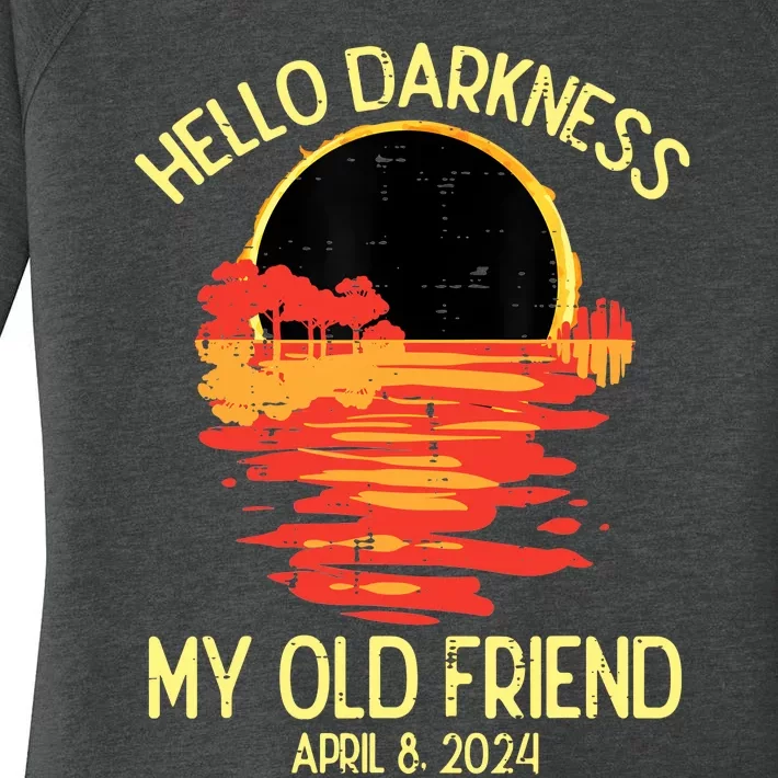 Solar Eclipse Hello Darkness Old Friend 2024 Women's Perfect Tri Tunic Long Sleeve Shirt