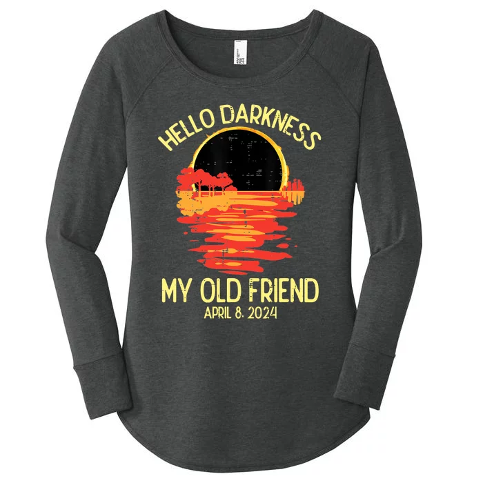 Solar Eclipse Hello Darkness Old Friend 2024 Women's Perfect Tri Tunic Long Sleeve Shirt