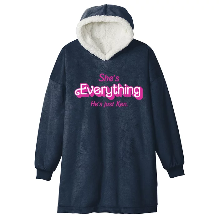 Shes Everything Hes Just Ken Funny Hooded Wearable Blanket