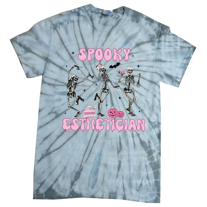 Spooky Esthetician Halloween Skeleton Skin Therapist Case Tie-Dye T-Shirt