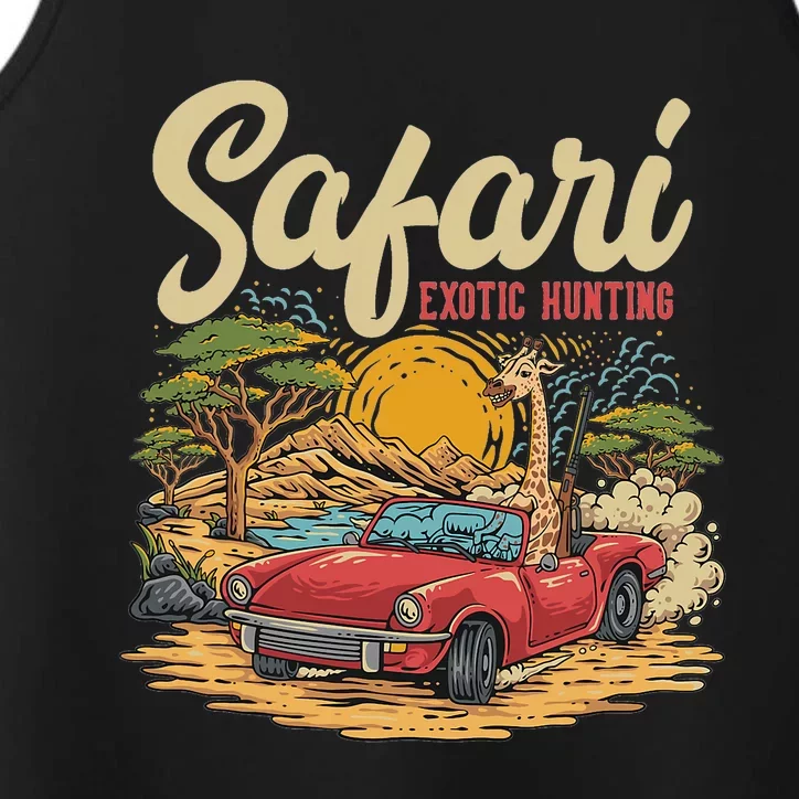 Safari Exotic Hunting Giraffe In A Sports Car Design Performance Tank