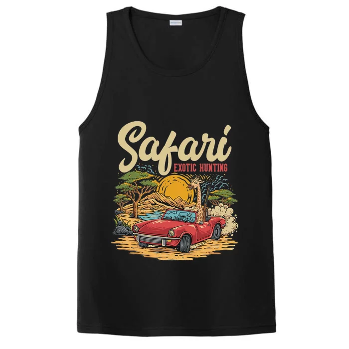 Safari Exotic Hunting Giraffe In A Sports Car Design Performance Tank