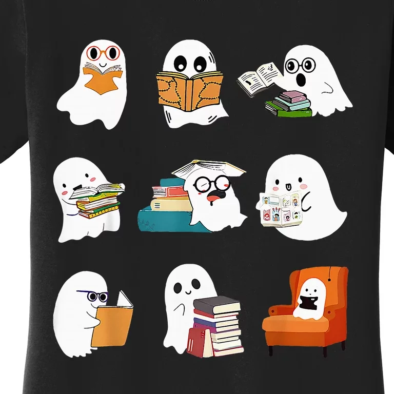 Spooky Educator Halloween Reading Enthusiast for School Women's T-Shirt