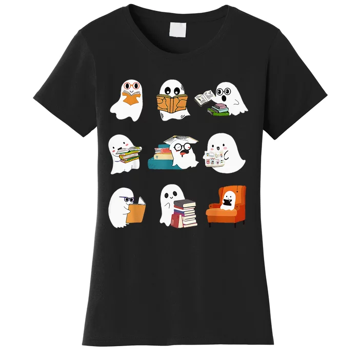 Spooky Educator Halloween Reading Enthusiast for School Women's T-Shirt