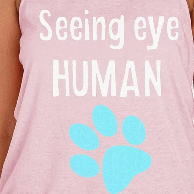 Seeing Eye Human Funny Dog Owner Women's Knotted Racerback Tank