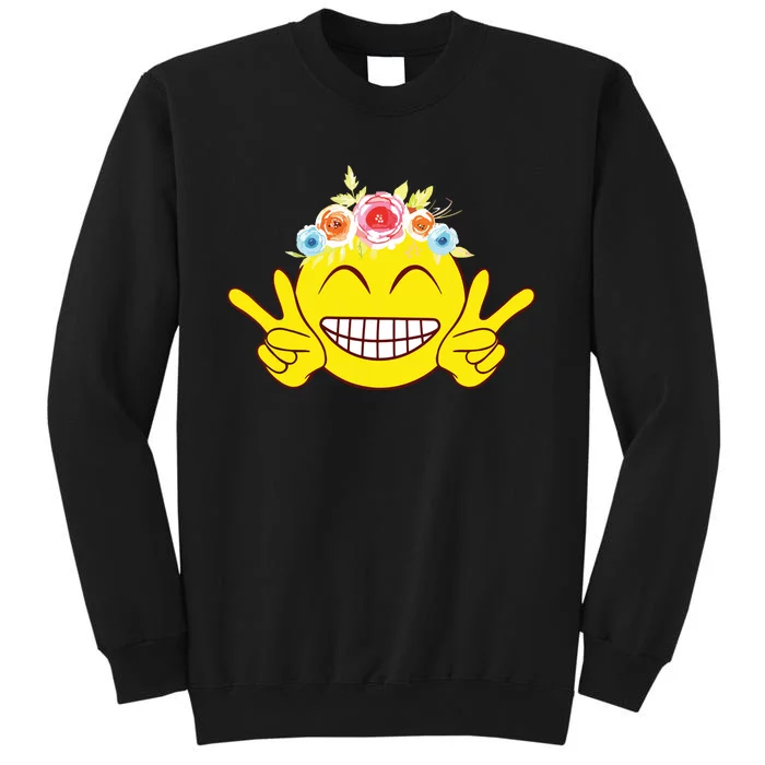 Smile Emoticon Happy Face Peace Love Cute Sweatshirt