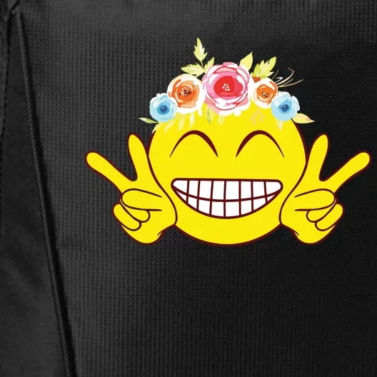 Smile Emoticon Happy Face Peace Love Cute City Backpack