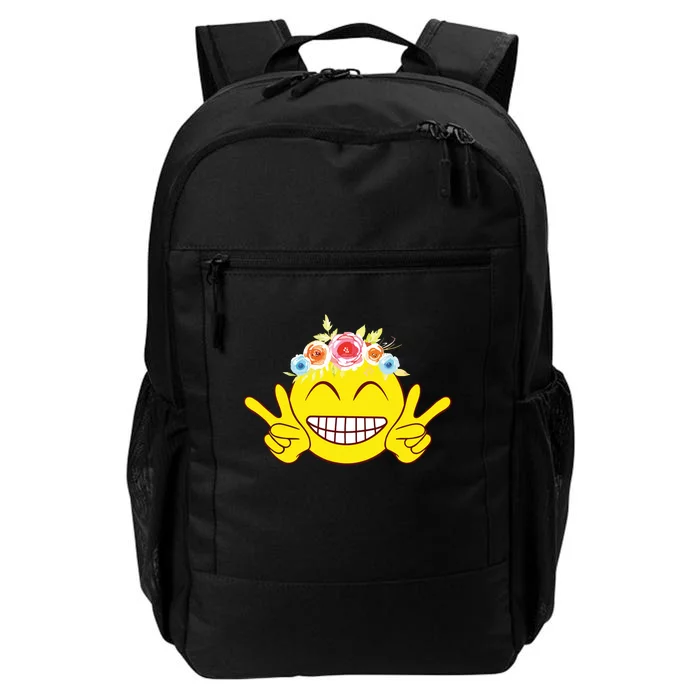 Smile Emoticon Happy Face Peace Love Cute Daily Commute Backpack