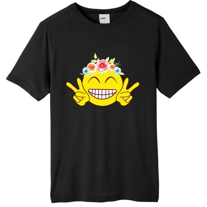 Smile Emoticon Happy Face Peace Love Cute ChromaSoft Performance T-Shirt