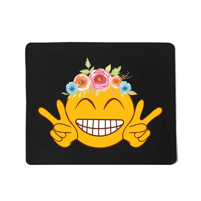 Smile Emoticon Happy Face Peace Love Funny Mousepad