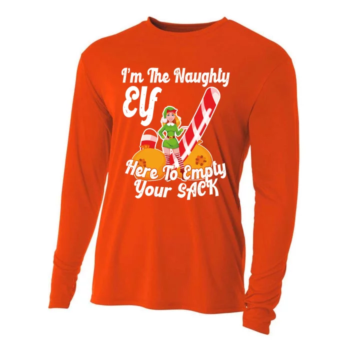 Sexy Elf Here Empty Your Sack Rude Naughty Christmas Candy Meaningful Gift Cooling Performance Long Sleeve Crew