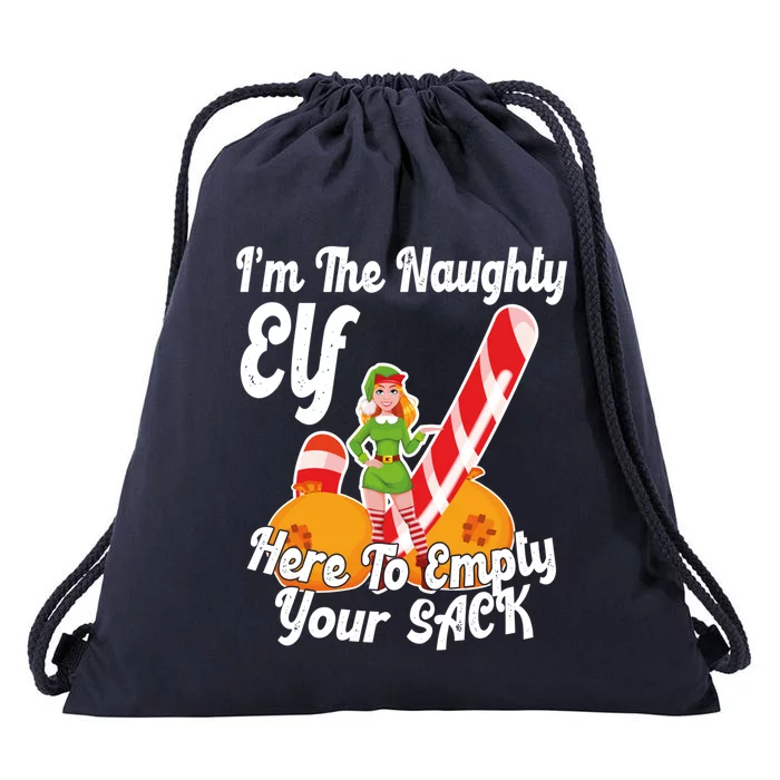 Sexy Elf Here Empty Your Sack Rude Naughty Christmas Candy Meaningful Gift Drawstring Bag