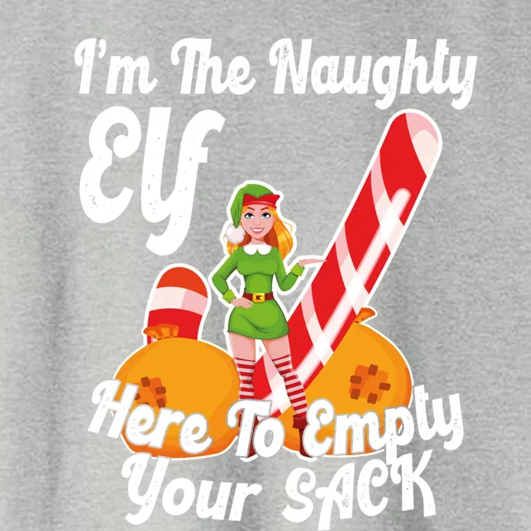 Sexy Elf Here Empty Your Sack Rude Naughty Christmas Candy Meaningful Gift Women's Crop Top Tee