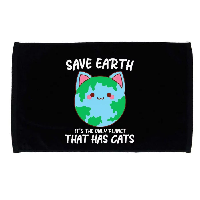 Save Earth ItS The Only Planet That Has Cats Earth Day Microfiber Hand Towel