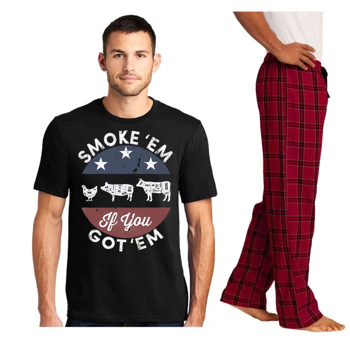 Smoke Em If You Got Em Meat Barbeque Vintage Pajama Set