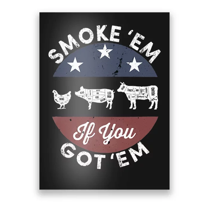 Smoke Em If You Got Em Meat Barbeque Vintage Poster