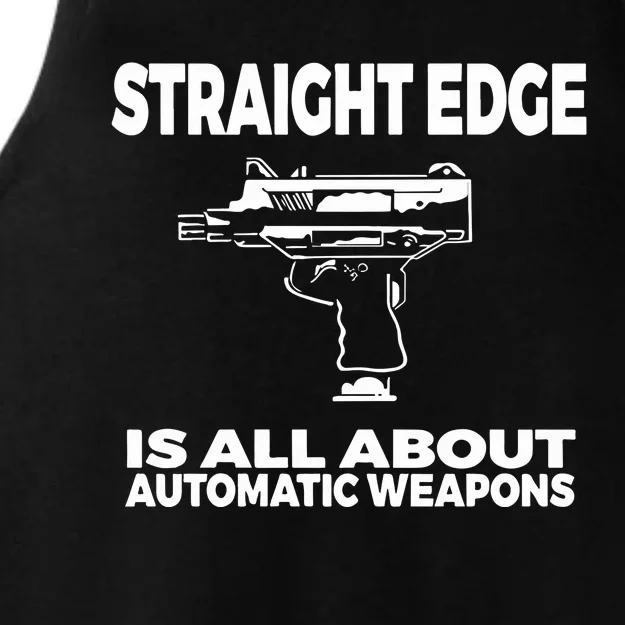 Straight Edge Is All About Automatic Weapons Field Of Flames Ladies Tri-Blend Wicking Tank