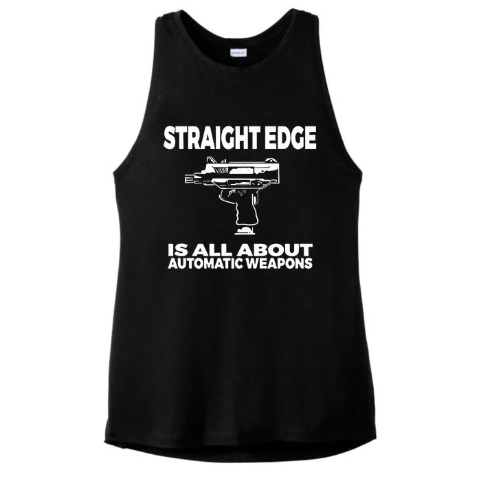 Straight Edge Is All About Automatic Weapons Field Of Flames Ladies Tri-Blend Wicking Tank