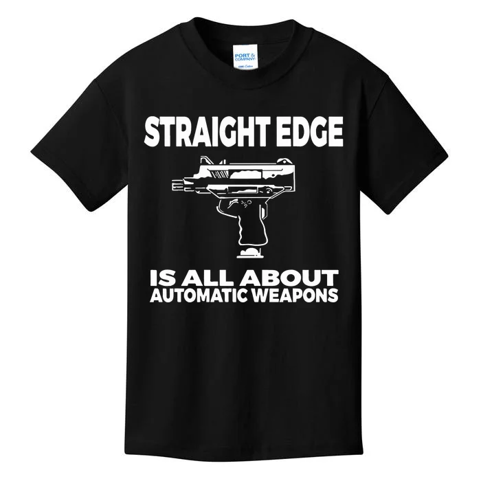 Straight Edge Is All About Automatic Weapons Field Of Flames Kids T-Shirt