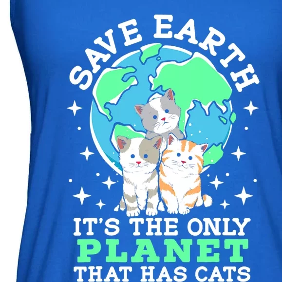 Save Earth It's The Only Planet That Has Cats Earth Day Cute Gift Ladies Essential Flowy Tank