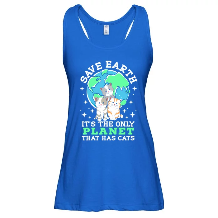 Save Earth It's The Only Planet That Has Cats Earth Day Cute Gift Ladies Essential Flowy Tank