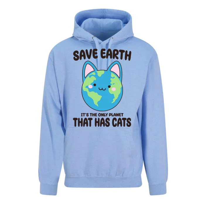 Save Earth It's The Only Planet That Has Cats Funny Cute Unisex Surf Hoodie