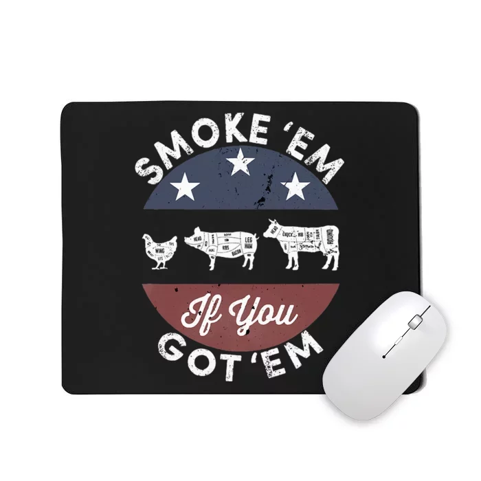 Smoke Em If You Got Em Meat Barbeque Vintage Mousepad