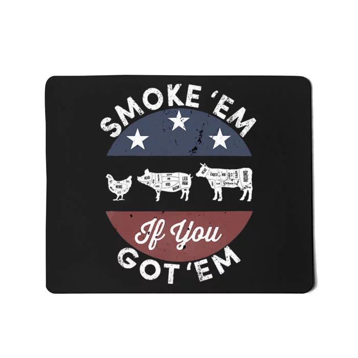 Smoke Em If You Got Em Meat Barbeque Vintage Mousepad