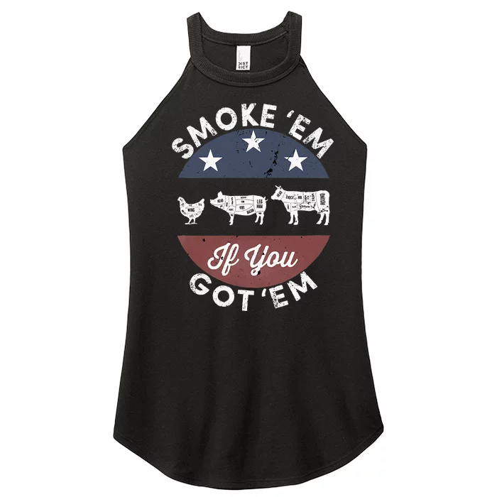 Smoke Em If You Got Em Meat Barbeque Vintage Women’s Perfect Tri Rocker Tank