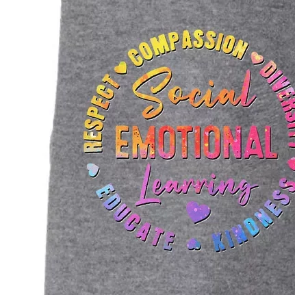 Social Emotional Learning Heart Counselor Teacher Day Doggie 3-End Fleece Hoodie