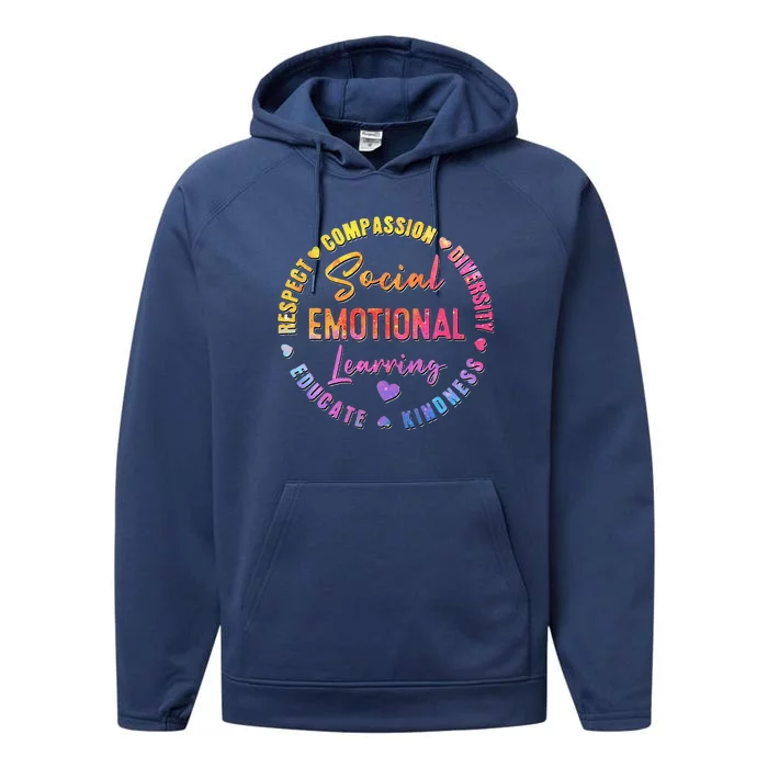 Social Emotional Learning Heart Counselor Teacher Day Performance Fleece Hoodie