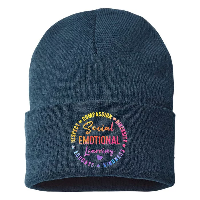 Social Emotional Learning Heart Counselor Teacher Day Sustainable Knit Beanie