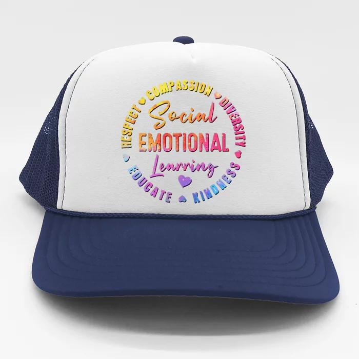 Social Emotional Learning Heart Counselor Teacher Day Trucker Hat