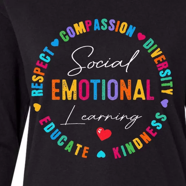 Social Emotional Learning Heart Counselor Teacher SEL Day Funny Womens Cotton Relaxed Long Sleeve T-Shirt