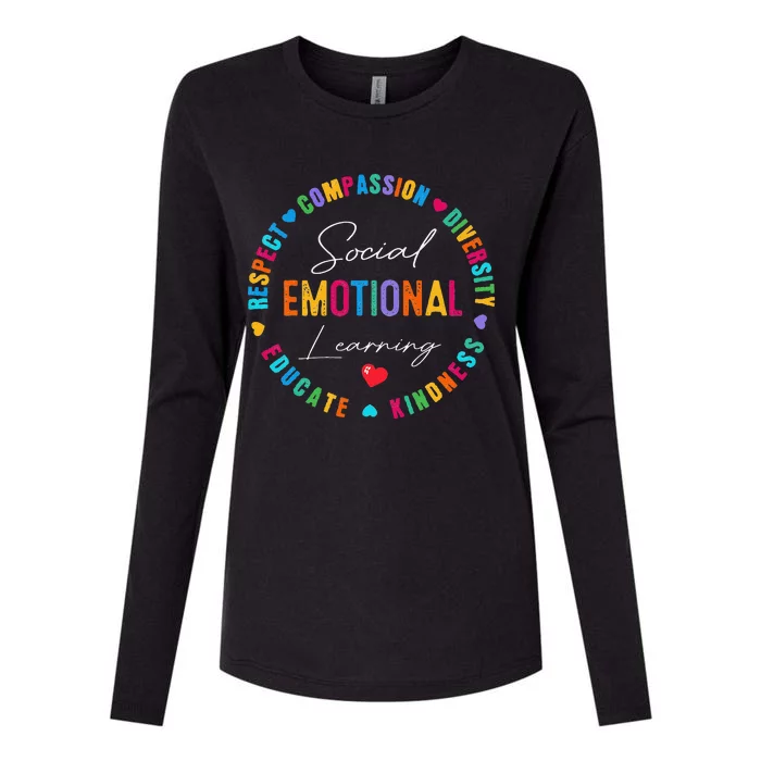 Social Emotional Learning Heart Counselor Teacher SEL Day Funny Womens Cotton Relaxed Long Sleeve T-Shirt