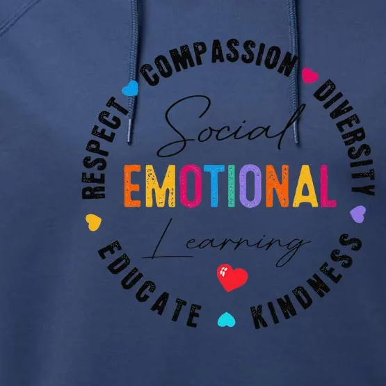 Social Emotional Learning Heart Counselor Teacher SEL Day Performance Fleece Hoodie