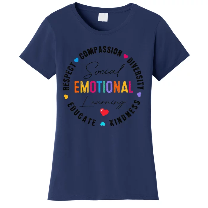 Social Emotional Learning Heart Counselor Teacher SEL Day Women's T-Shirt