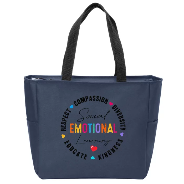 Social Emotional Learning Heart Counselor Teacher SEL Day Zip Tote Bag