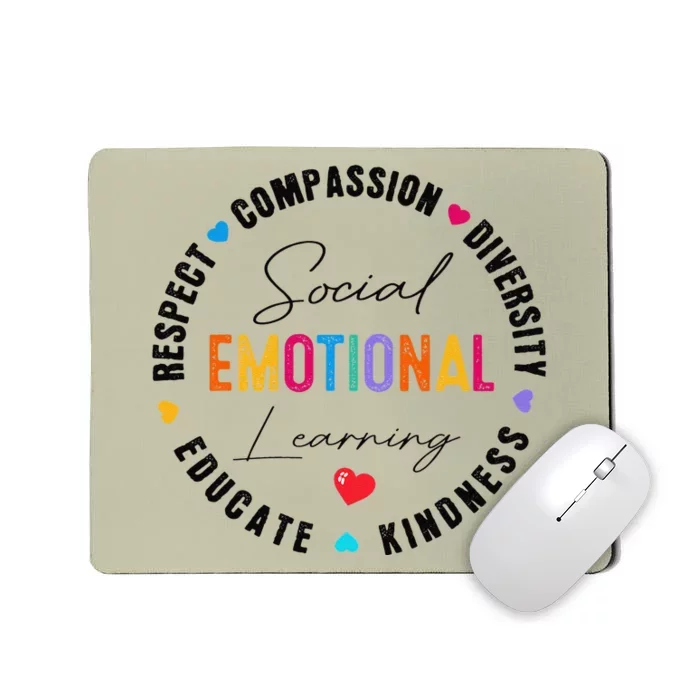 Social Emotional Learning Heart Counselor Teacher SEL Day Mousepad