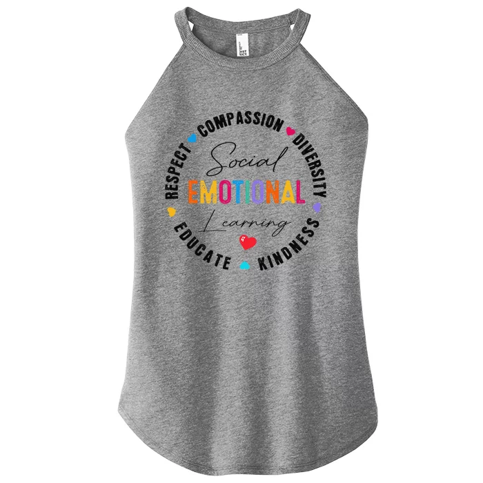 Social Emotional Learning Heart Counselor Teacher SEL Day Women’s Perfect Tri Rocker Tank