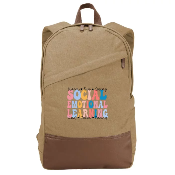 Social Emotional Learning Heart Counselor Teacher SEL Day Cotton Canvas Backpack