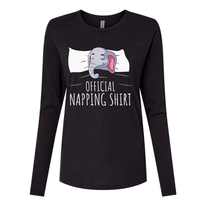 Sleeping Elephant Lover Napping Womens Cotton Relaxed Long Sleeve T-Shirt