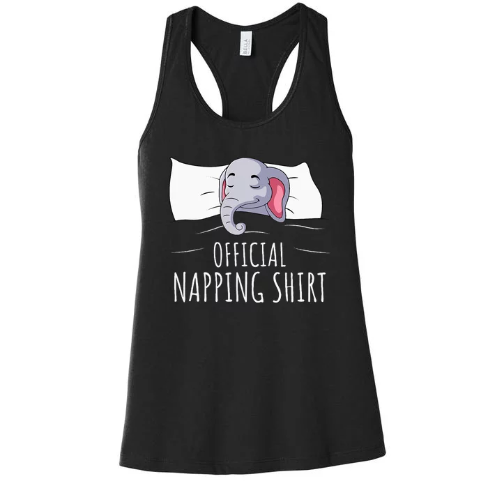 Sleeping Elephant Lover Napping Women's Racerback Tank