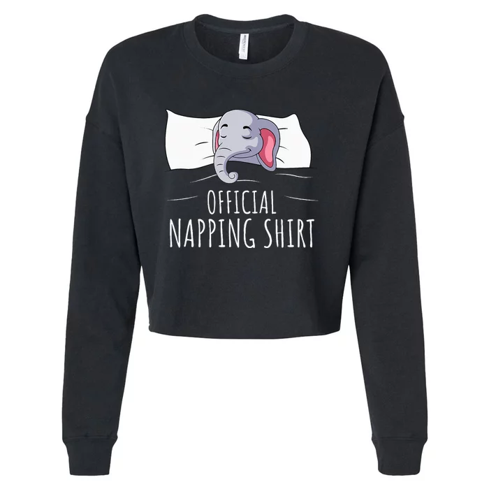 Sleeping Elephant Lover Napping Cropped Pullover Crew