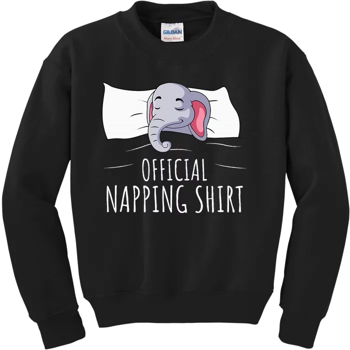 Sleeping Elephant Lover Napping Kids Sweatshirt