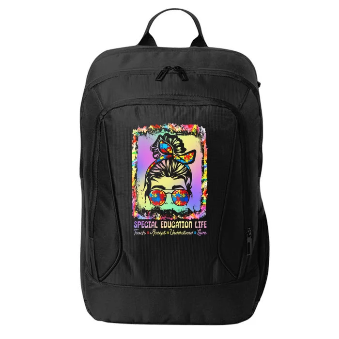 Special Education Life Sped Teach Accept Understand Autism Great Gift City Backpack