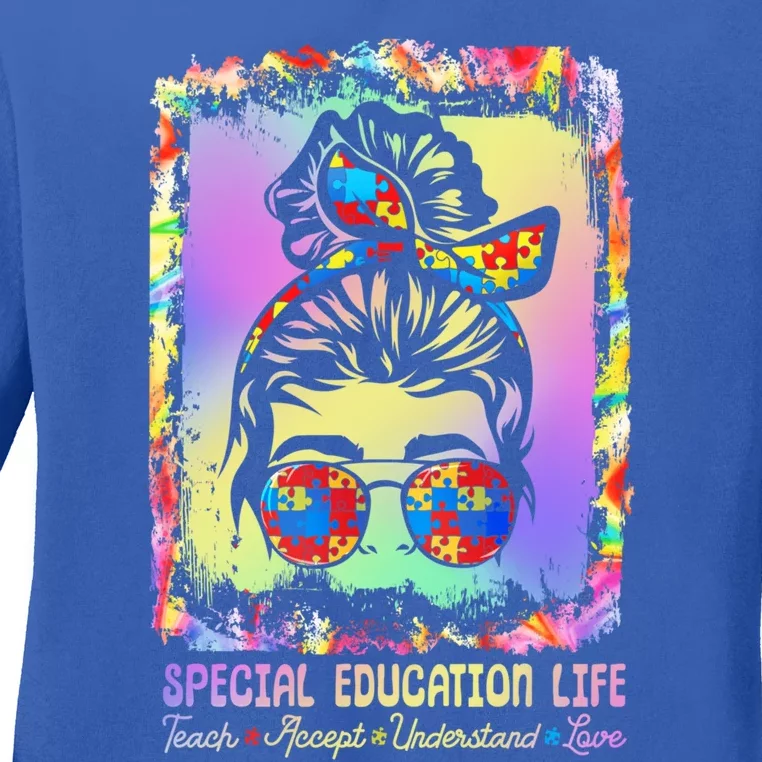 Special Education Life Sped Teach Accept Understand Autism Great Gift Ladies Long Sleeve Shirt