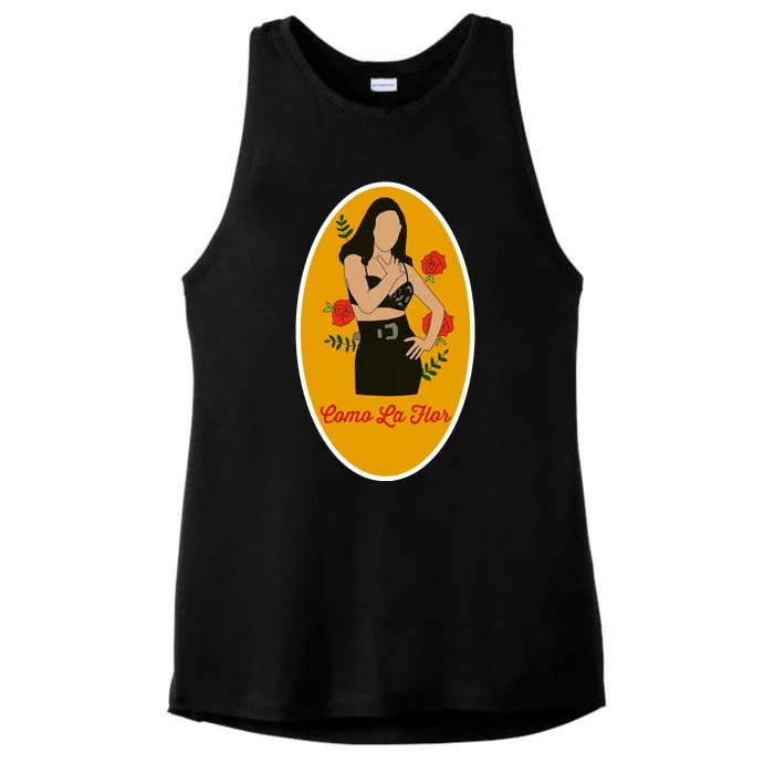 Selenas Quintanilla Como La Flor Ladies Tri-Blend Wicking Tank